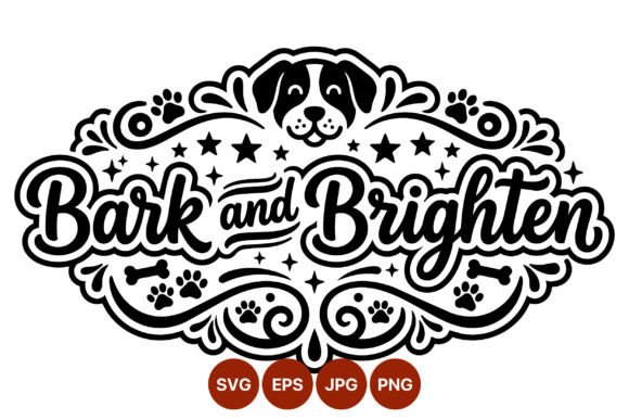 Bark and Brighten Dog Paw Print Art: Graphics & Illustrations