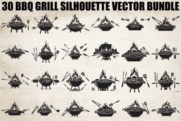BBQ Grill Silhouette Bundle