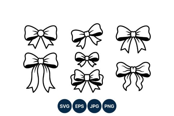 Black White Ribbon Bow Vector Art: Graphics & Illustrations