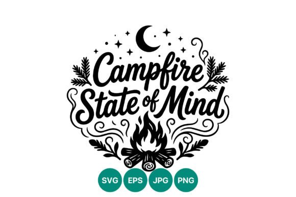 Campfire State of Mind Script Lettering: Graphics & Illustrations