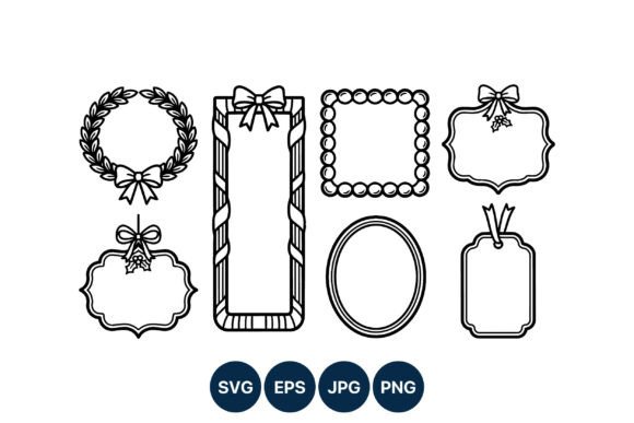 Christmas Wreath and Gift Tag Frames: Graphics & Illustrations for Seasonal Branding