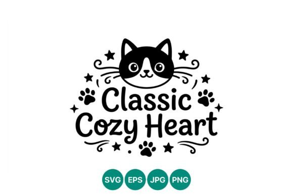 Classic Cozy Heart Cat Paw Vector Graphics Review
