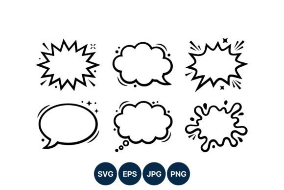 Comic Speech Bubbles Vector Set: Graphics & Illustrations for Sellers