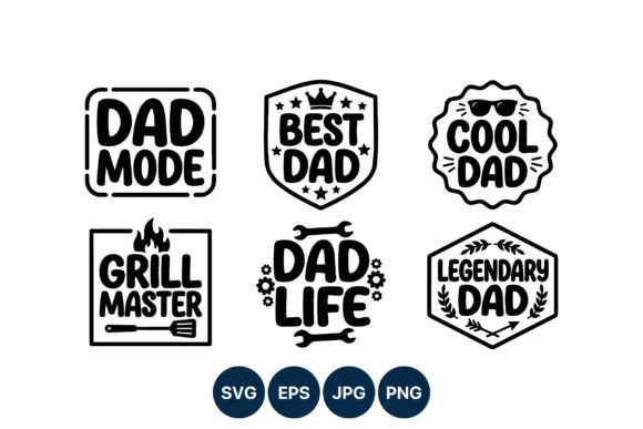 Dad Mode Graphics: Black & White Dad Illustrations