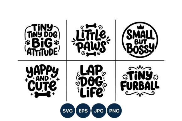 Dog Attitude Phrases Hand Lettering Set: Graphics & Illustrations