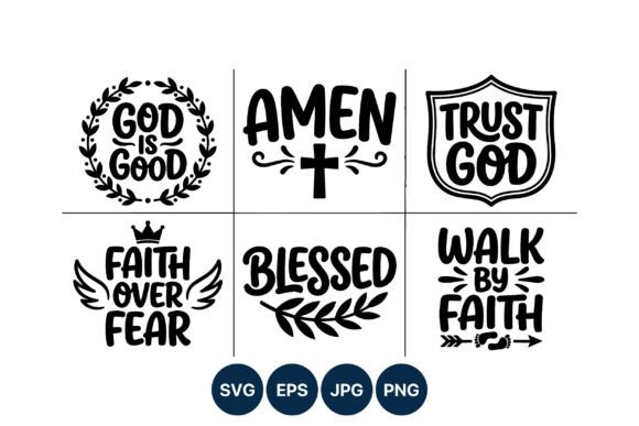 Faith Quotes Black and White Vector Art: Graphics & Illustrations for Editorial Impact