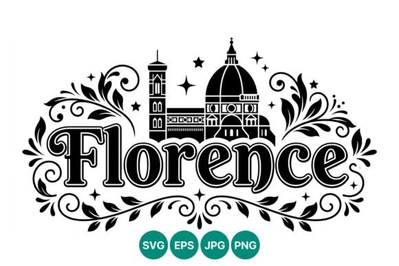 Florence Cathedral Silhouette Vector: Graphics & Illustrations