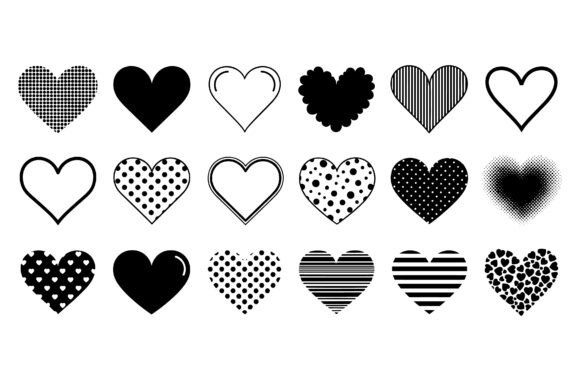 Heart Pattern SVG Bundle Pack: Graphics & Illustrations