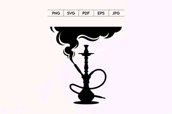 Hookah Smoke Silhouette Design: Graphics & Illustrations for Local Branding