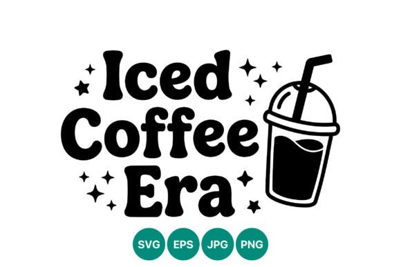 Iced Coffee Era Retro Black Lettering Graphics