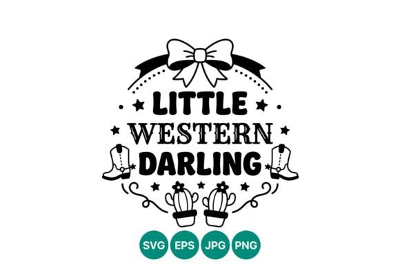 Little Western Darling Bow Boots Cactus Graphics