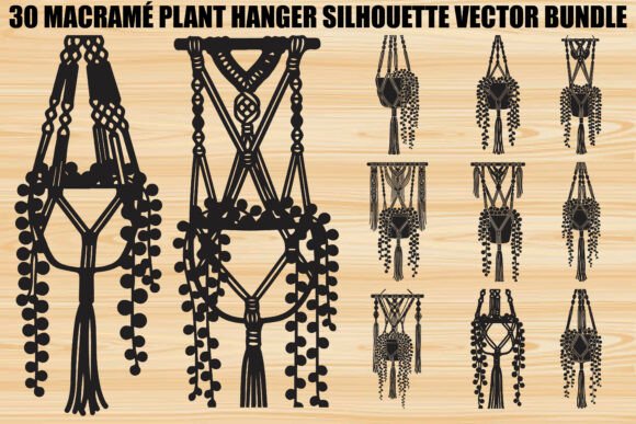 Macramé Plant Hanger SVG Bundle: Graphics & Illustrations