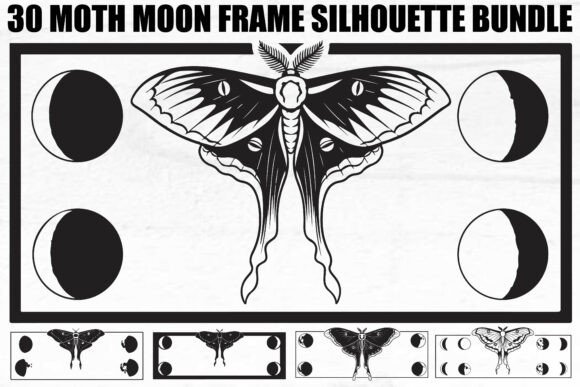 Moth Moon Frame SVG Bundle