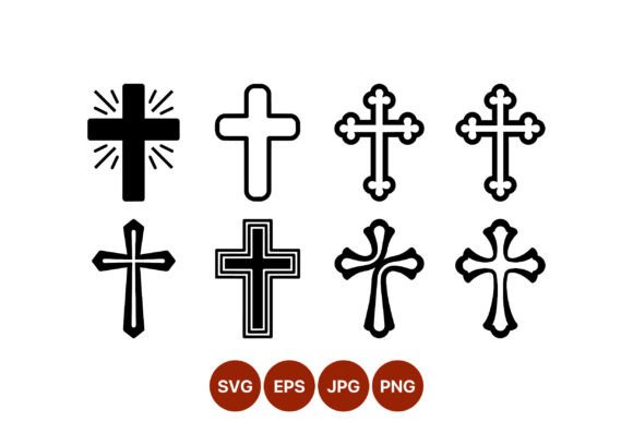 Ornate and Simple Cross Vector Icons: Graphics & Illustrations for Handmade Brands