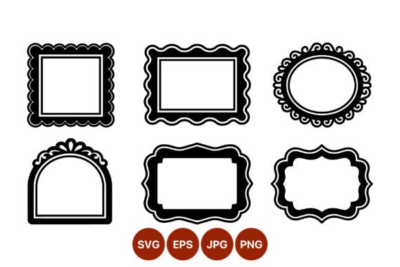 Ornate Black & White Frame Vector Set: Graphics for Editorial Elegance