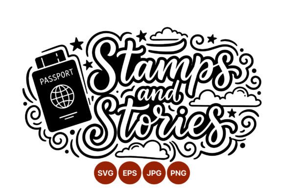 Passport Stamps and Stories Vector Graphics & Illustrations