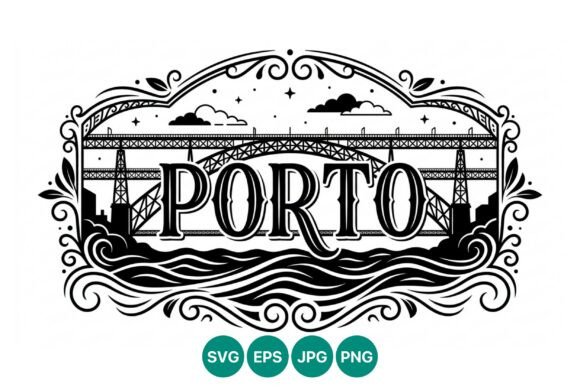 Porto Vector Art with Ornate Waves and Graphics