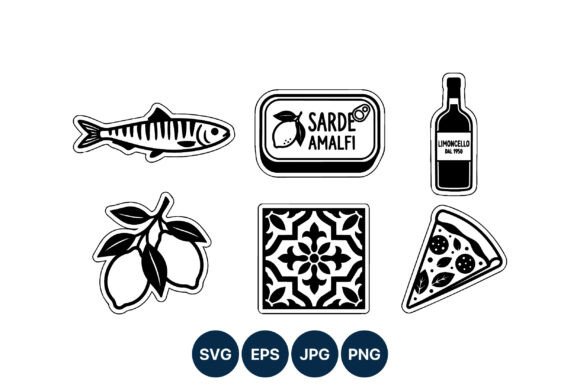 Sardine Lemon Limoncello Black White Graphics