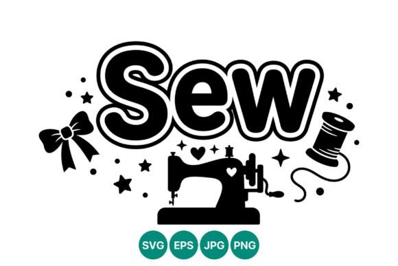 Sew Lettering Graphics: Vintage Sewing Machine Illustration