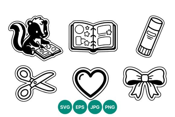 Skunk Scrapbooking Craft Icons: Graphics & Illustrations