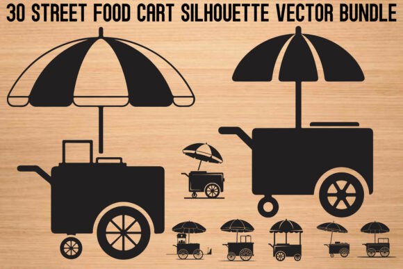 Street Food Cart Silhouette Bundle