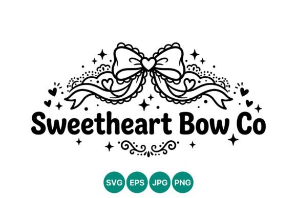 Sweetheart Bow Heart Details Vector: Graphics & Illustrations
