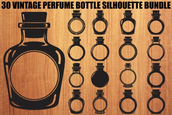 Vintage Perfume Bottle Bundle: Graphics & Illustrations for Elegant Branding